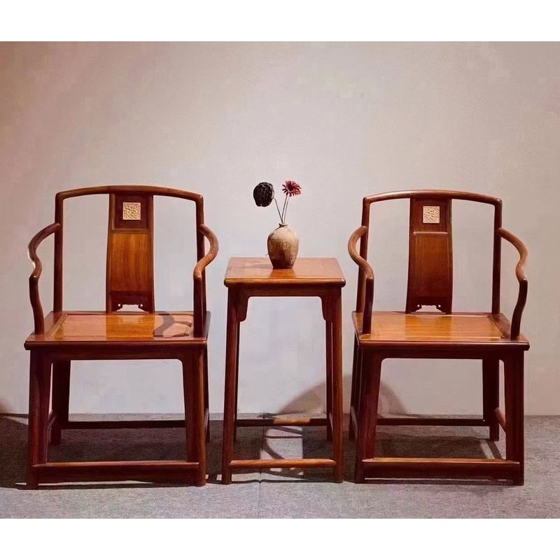 红木椅子刺猬紫檀皇宫椅三件套中式圈椅仿古花梨木实木太师椅子