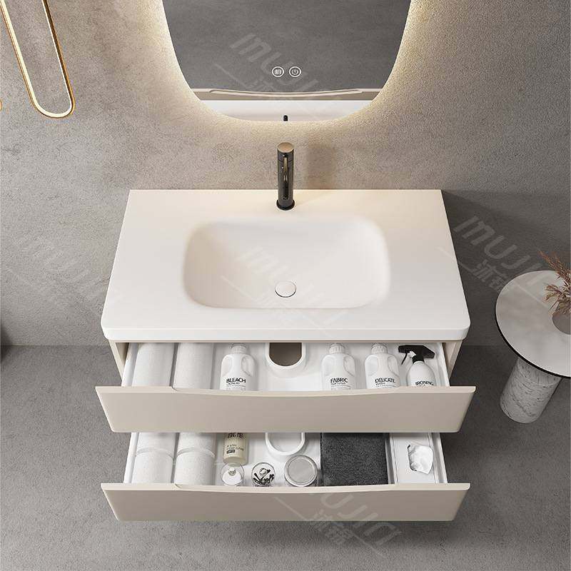 简约可丽耐一体单双盆浴室柜组合洗手池洗脸卫生间洗漱台送装一体