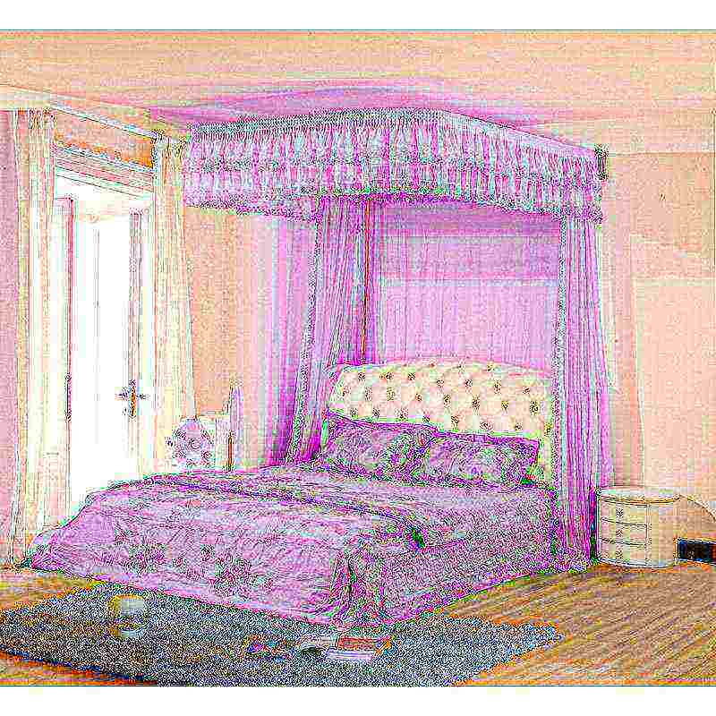 U型导轨蚊帐挂墙铝合金拉幕单开门 婚庆豪华宫廷公主打墙拉绳蚊帐