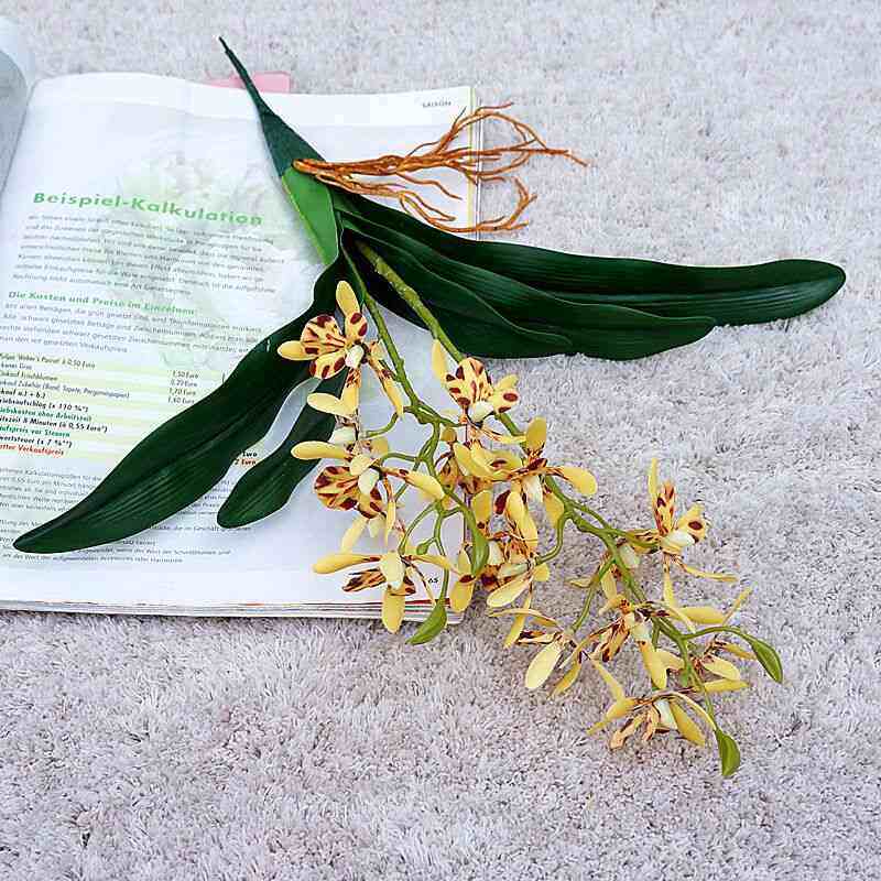 带叶香水胡姬兰仿真花家居奢摆件婚庆花卉轻布景装饰酒店假花,家居饰品,仿真花/假花,淘宝优惠券,粉丝福利购,淘宝优惠卷