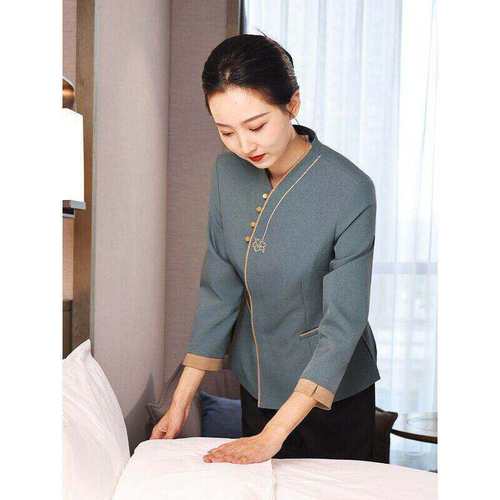 高端酒店客房服务员工作服长袖女售楼部清洁服装物业保洁服秋冬季