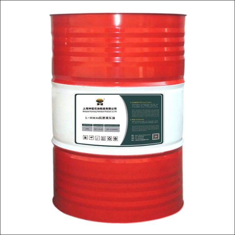 厂家供应坤猛L-HM46#号抗磨液压油工程机械 挖机润滑200L