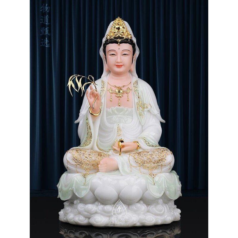 娑婆三圣全堂观音汉白玉观世音地藏王释迦牟尼摆件弥勒佛菩萨佛像