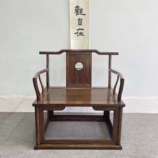禅椅中式打坐椅老榆木太师椅实木围椅禅修椅盘腿椅白胚茶椅主人椅