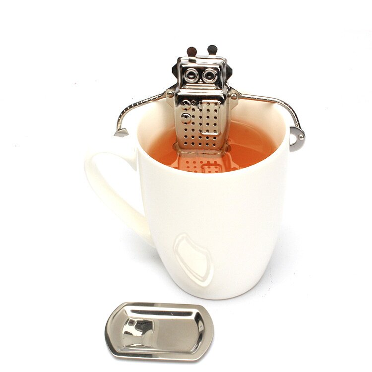 品质新机器人滤茶器 304不锈钢茶漏 创意泡茶器茶球茶隔图片