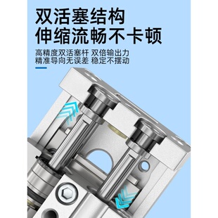 气动滑台气缸HLS8/16/20/25-30-40-125-150BF双轴小型缓冲可调MXS