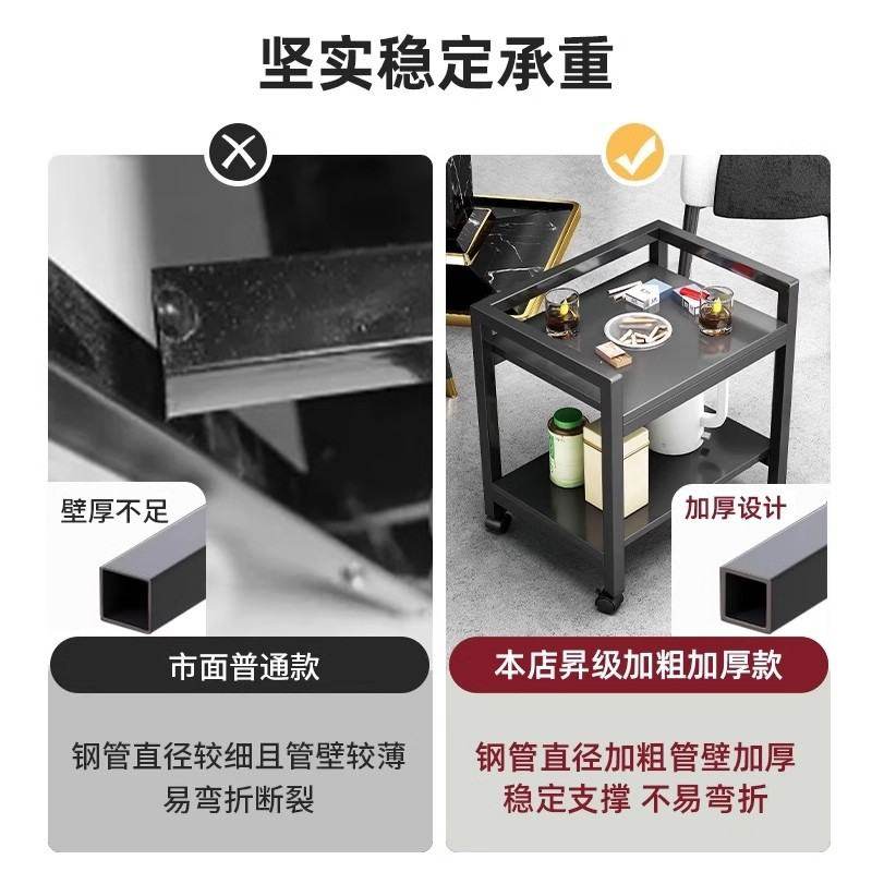 麻将桌茶几茶水架双层小置物架边专用可移动茶水桌棋牌室小桌子几