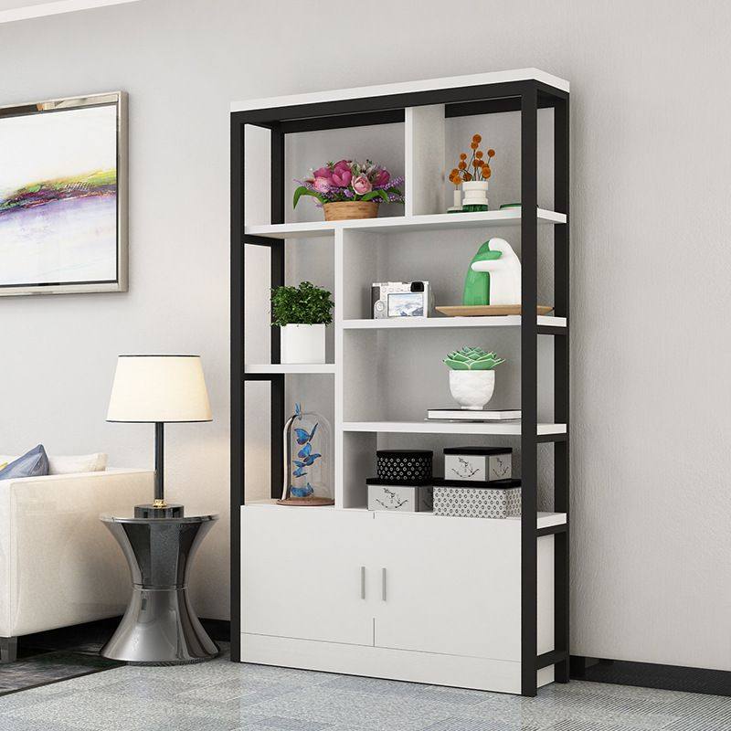 钢木书架展示架置物架客厅落地铁柜批发隔断货架创意装饰柜艺多层