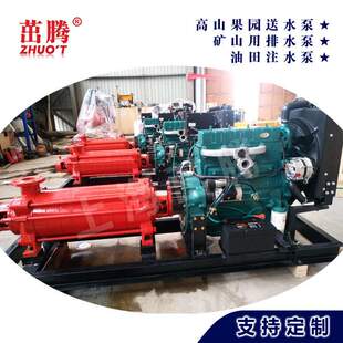高原种植茶山送水泵 高扬程150米高压柴油机供水泵 4寸6寸矿用泵