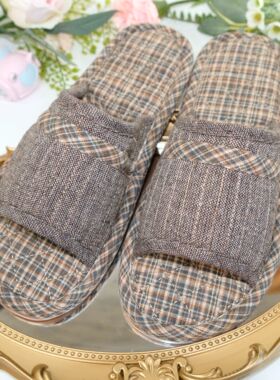 雅格布艺0531新款简约男士纯棉布拖鞋牛筋底耐磨透气防臭室内防滑