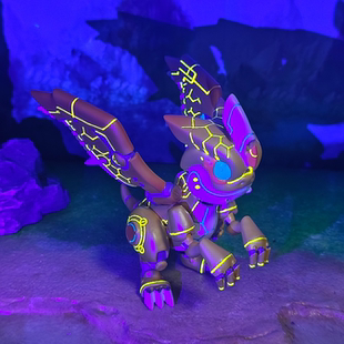 『合金时代』石器时代盲盒尺寸觉醒机械飞龙金色皮肤宠物手办模型