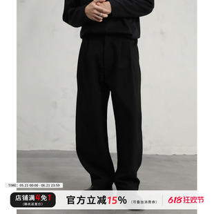 CAKUNTA 那不勒斯西裤改良版 腰部可调节baggy弯刀西裤‘不易皱
