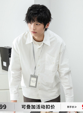 CAKUNTA 40支136g细密全棉轻薄衬衫 口袋翻折设计 不易皱