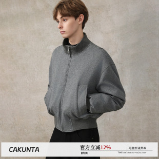 羽绒夹克 针织拼接弯刀袖 90绒羽绒服 立体剪裁短宽版 CAKUNTA