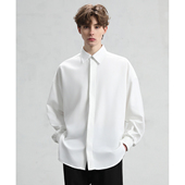 CAKUNTA 罗口袖 老钱风 科技高柔棉简约高街廓形高级感衬衫