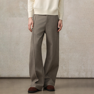 阔腿拖地复合加厚休闲裤 CAKUNTA 挺阔row风立体分割弯刀休闲西裤