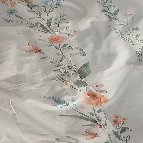 A12米底橘色花纯棉磨毛一米布料幅宽2.5一米14元