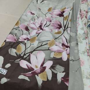 b407紫色花纯棉60支外贸贡缎200密度2.6 2.4米床单