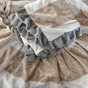 雕花绒床笠款床单一对枕套H