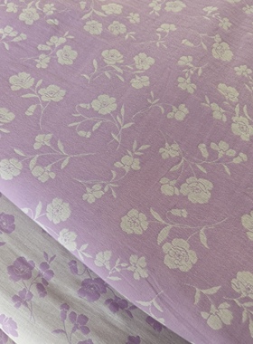 K紫底玫瑰提花纱布头1*2.5米无荧光BT