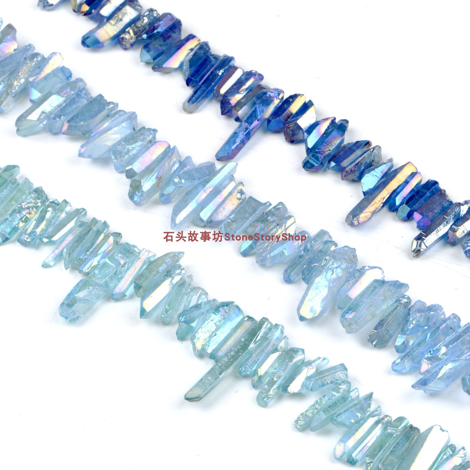 白水晶柱7-11mm彩色随形圆柱长条串珠手工饰品材料散珠白半成品