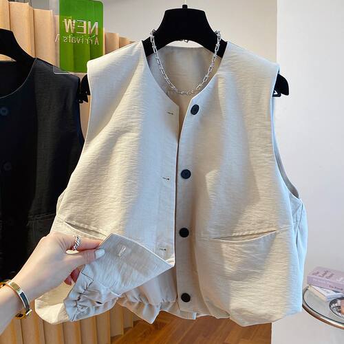 马甲女2026春季新款时髦洋气宽松休闲百搭坎肩马夹无袖外套上衣潮