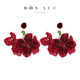 MOON ACC 安可拉红烈焰玫瑰花瓣耳钉夏日独特夸张度假风耳环耳夹