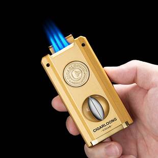 茄龙雪茄打火机防风直冲多功能打火机带雪茄刀烟托通针CB-25DX2