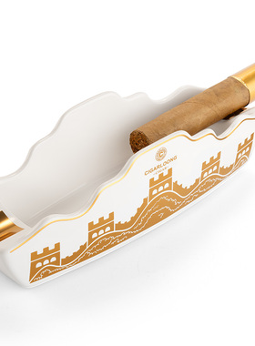 茄龙雪茄烟灰缸创意陶瓷雪茄专用大口径烟槽防飞灰烟灰缸CG-25KP3