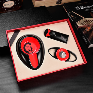 茄龙雪茄打火机套装直冲火机锋利剪刀大口径烟灰缸礼盒装CLT-20HU