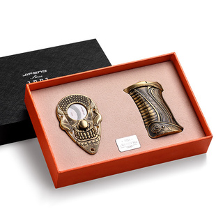 CIGARLOONG茄龙雪茄打火机雪茄剪刀套装精美浮雕礼盒包装CQ-G4001