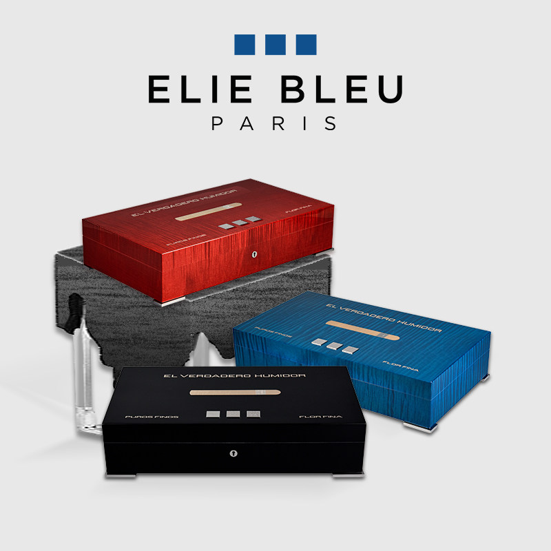 ELIE BLEU新奖章系列110支装雪松木雪茄保湿盒古巴雪茄烟盒