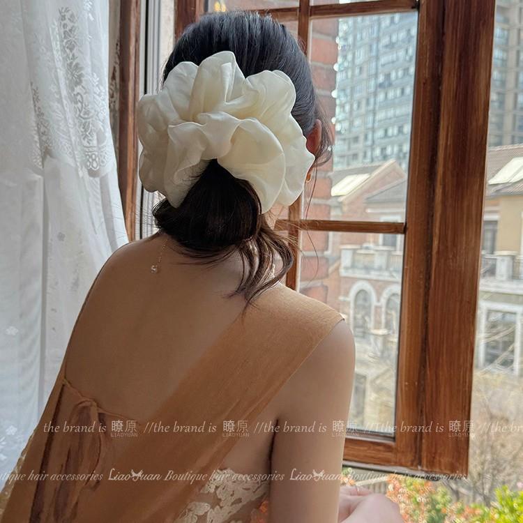 超仙雪纺云朵大肠发圈头绳新款高端橡皮筋女扎头发绳优雅头花48