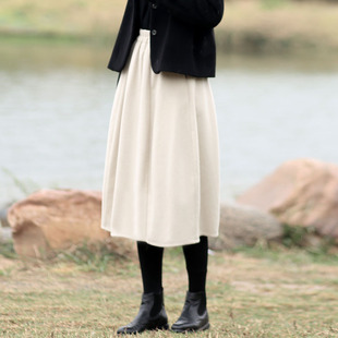a字冬裙遮胯显瘦羊毛半身裙秋冬款 半身长裙花苞半裙 气质高级冬季