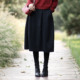 羊毛半身裙秋冬显瘦花苞半裙遮胯裙子显瘦冬季 花苞裙毛呢半身长裙