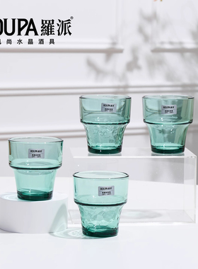 ROUPA罗派冰咖啡杯高硼硅玻璃可叠家用喝茶水杯子耐高温新款酒杯