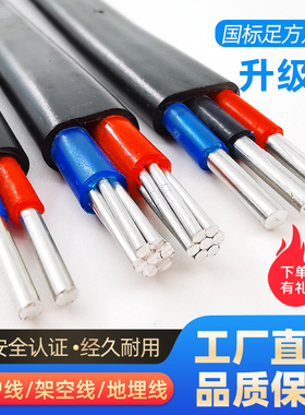 国标2芯3芯电缆线铝芯家用户外电线2.5 4 6 10 16 25平方铝线护套
