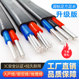 国标2芯3芯电缆线铝芯家用户外电线2.5 25平方铝线护套