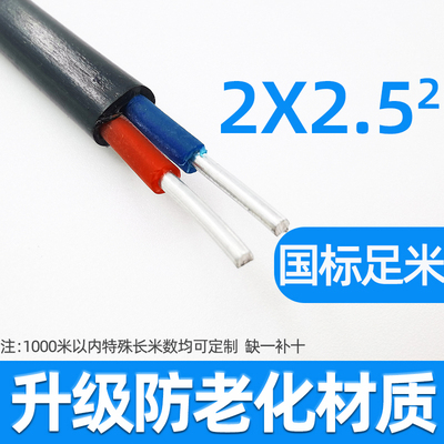 国标进户电线25 4 6 10 16 平方双芯铝线2股铝芯电线电缆护套线