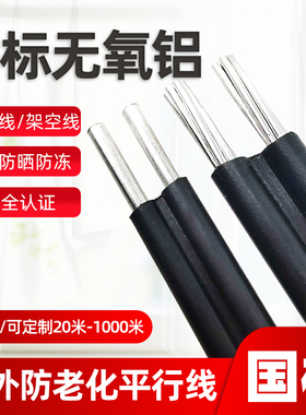 国标户外铝芯4 6 10 16 25平方电缆线2芯铝线家用架空防老化电线