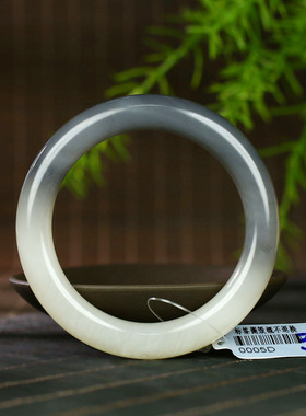 古晨和田玉半烟紫手镯