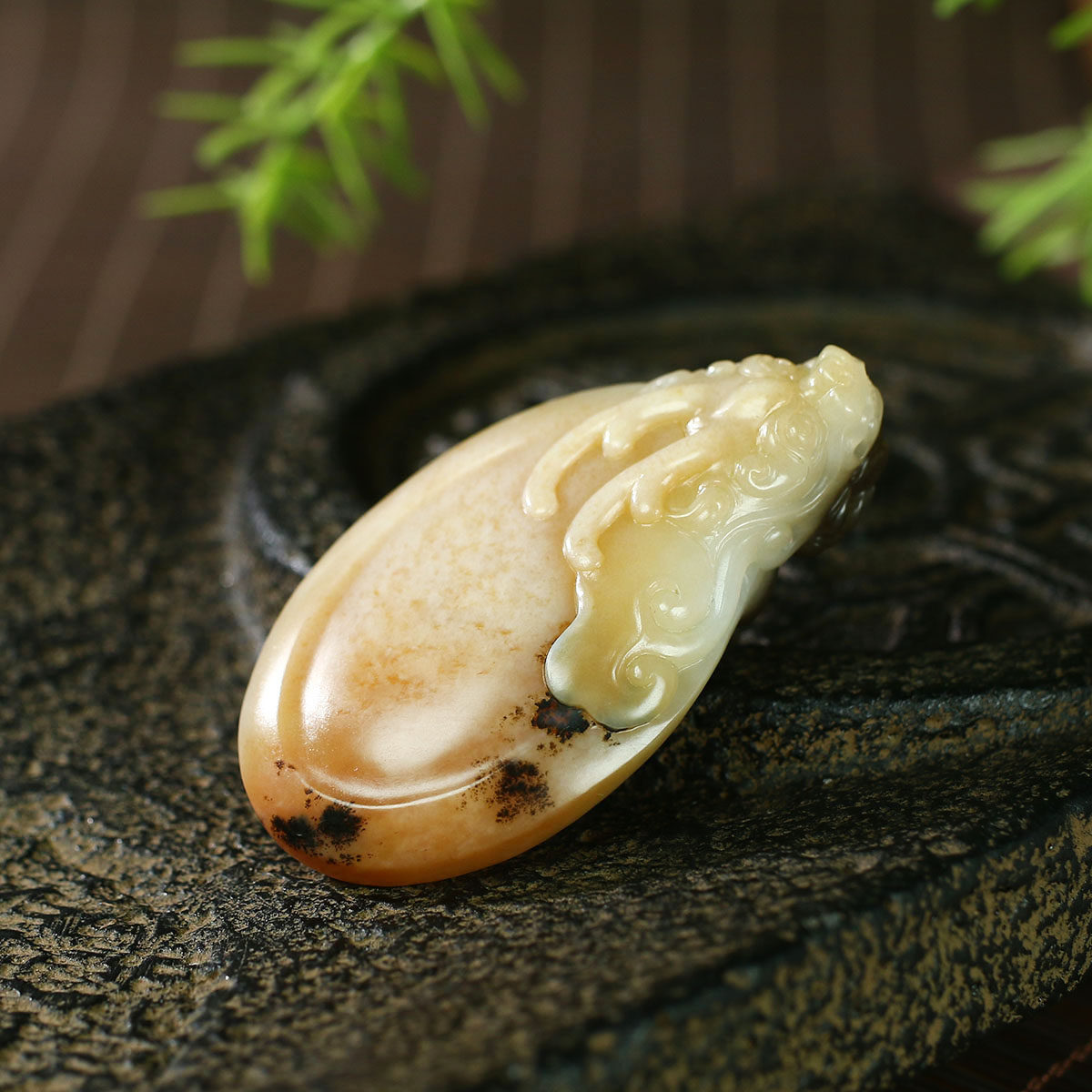 (不议价)新疆和田玉黄沁籽料龙龟挂件润玉缘吊坠玉坠50g