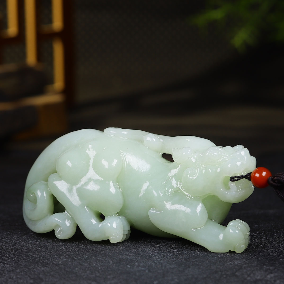 （古晨珠宝）新疆和田玉白玉貔貅手把件手玩招财进宝263g