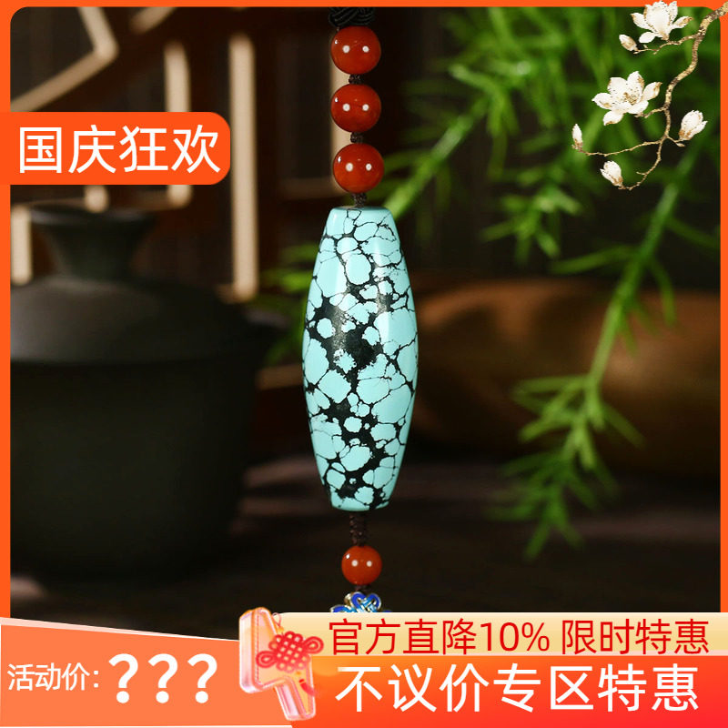 古晨原矿绿松石大桶珠项链