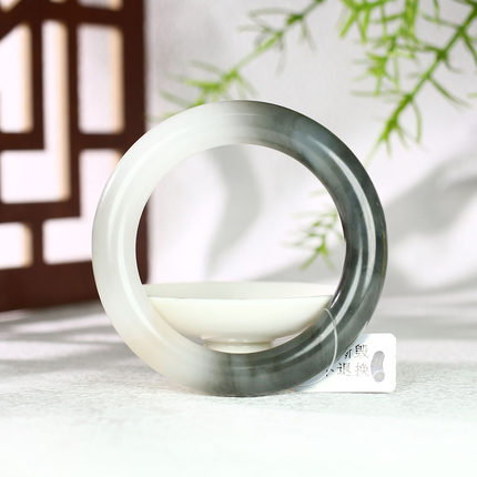 （不议价）润玉缘和田玉半烟紫手镯女款玉镯腕间美玉悬73g56mm