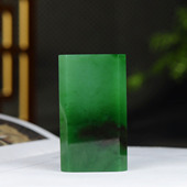 古晨珠宝 俄罗斯和田玉菠菜绿聚红皮碧玉无事牌挂件吊坠60g