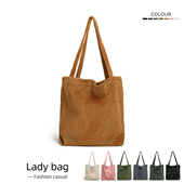 MISSX韩版 慵懒风灯芯绒帆布包女大容量百搭单肩包通勤学生上课