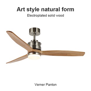 现代简约静音变频客餐厅2026新款 电扇 Ones高端实木风扇灯 Flower