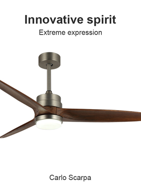 Flower Ones高端实木简约客餐厅变频吊扇灯家用新款美式电风扇灯