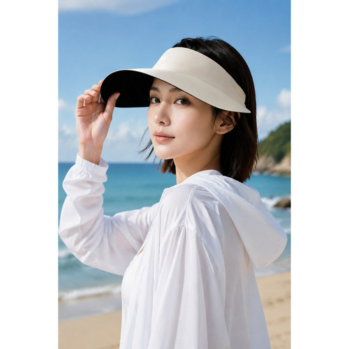 无痕一体防晒帽子女夏季韩系防紫外线大帽檐遮阳帽遮脸骑行太阳帽